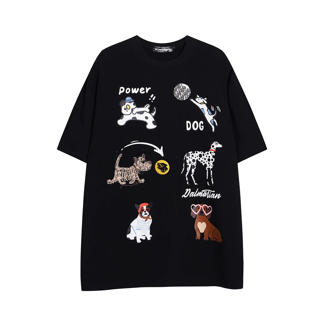 2025夏季新款狗狗趣味印花图案短袖T恤