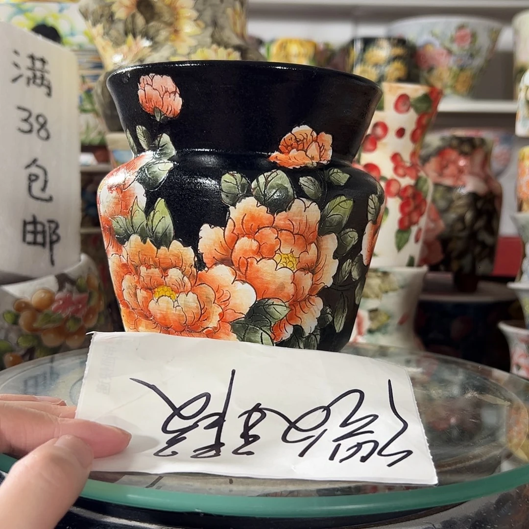 景德镇手绘花盆幸运花盆