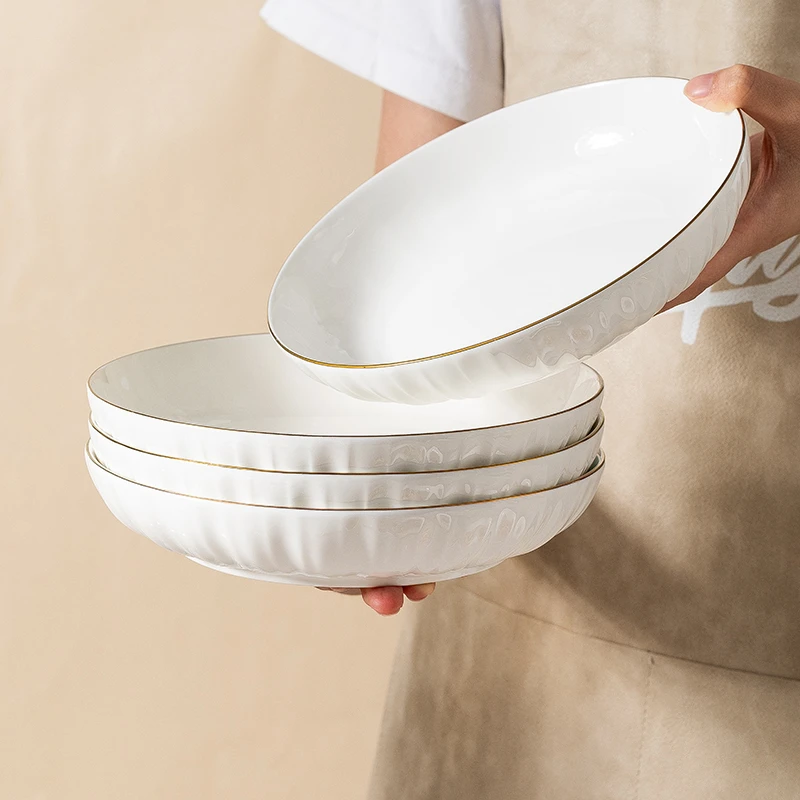 盘子家用菜盘2025新款陶瓷大号菜碟子创意高颜值餐盘套装餐具组合