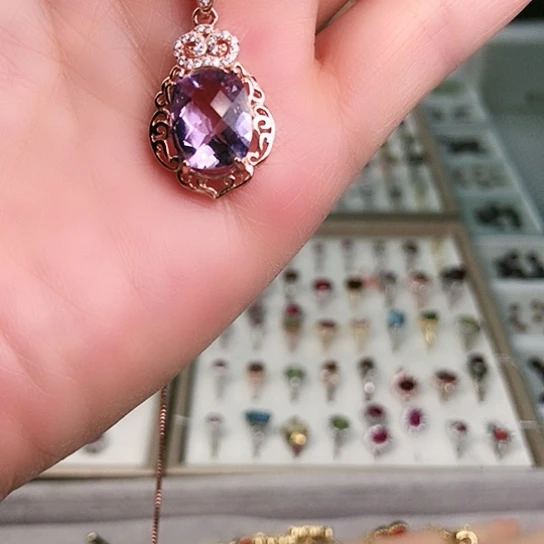 戒指紫晶银S925镶嵌