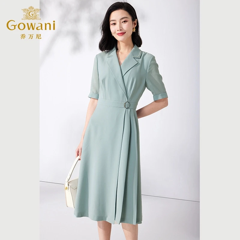 乔万尼法式连衣裙2025新款女气质收腰高端精致显瘦长裙ET2E259401