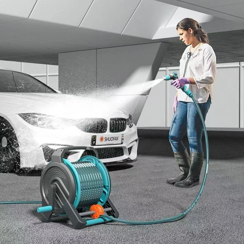 新款便携式水管车排管器洗车浇花软管收纳架立式手摇可拆卸缠绕器