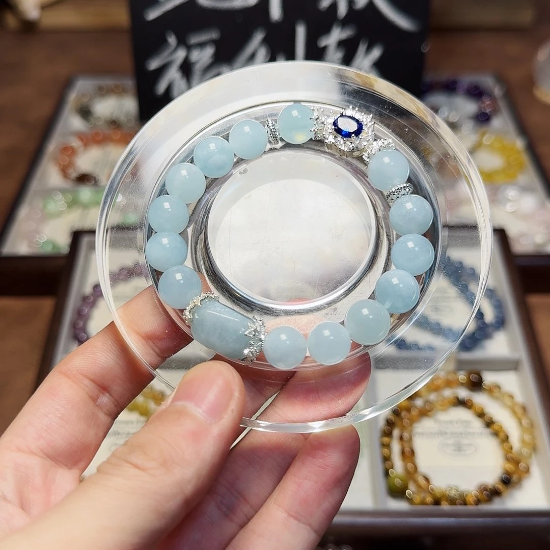 水晶手链合金海蓝宝