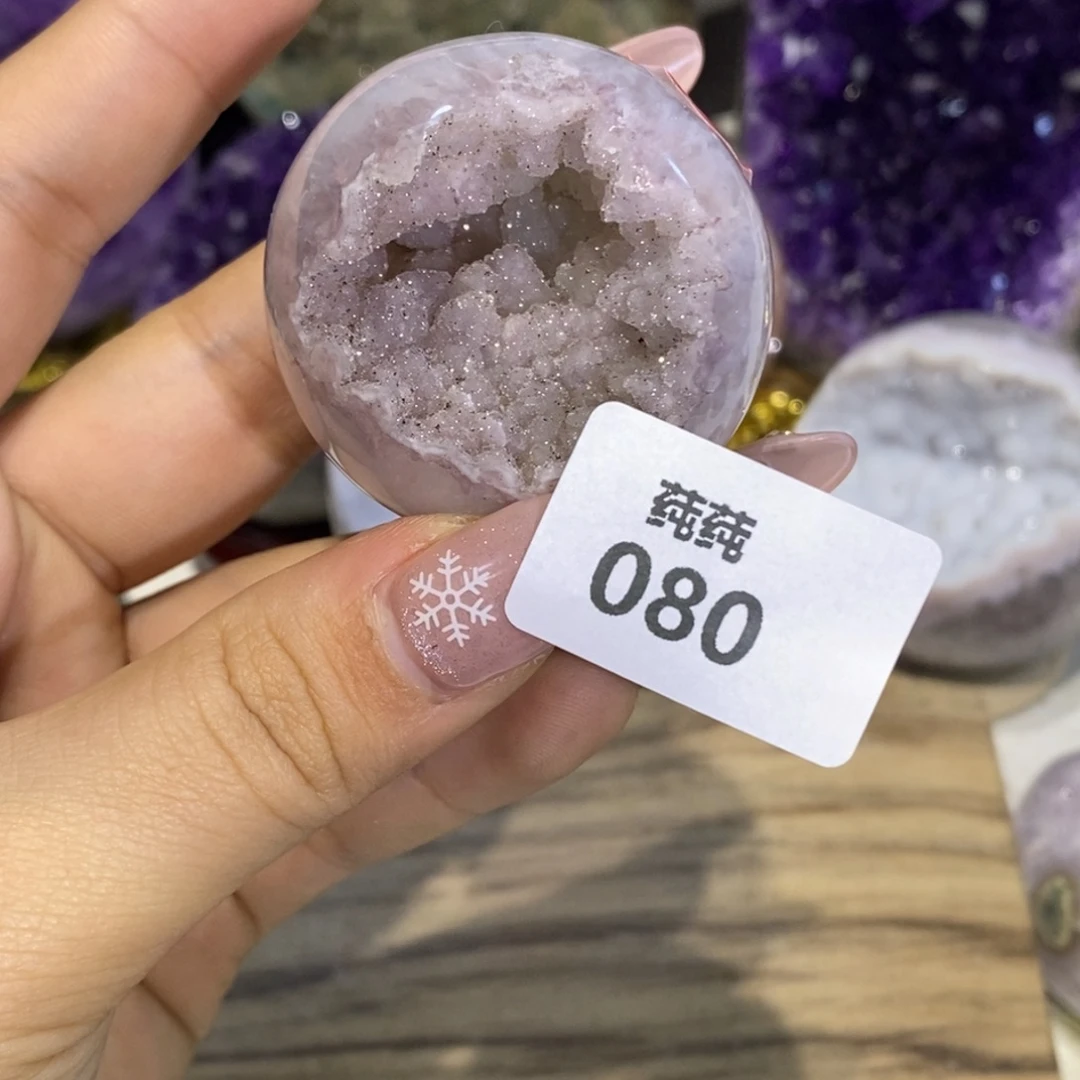 大型摆件（非配饰）未镶嵌紫晶紫色砂糖开口笑