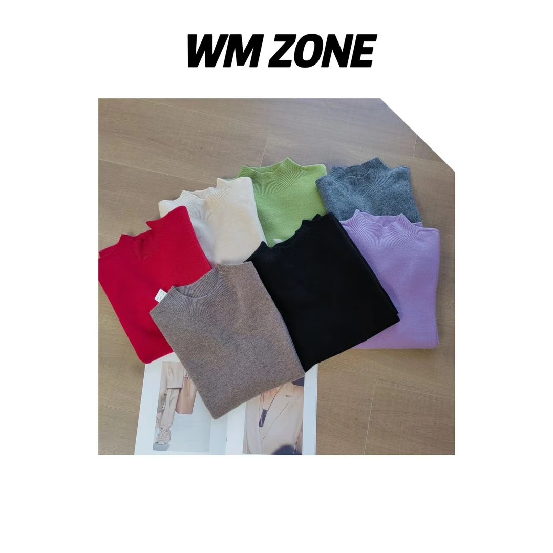 虎儿 3-2922 半高领彩色系羊毛针织衫