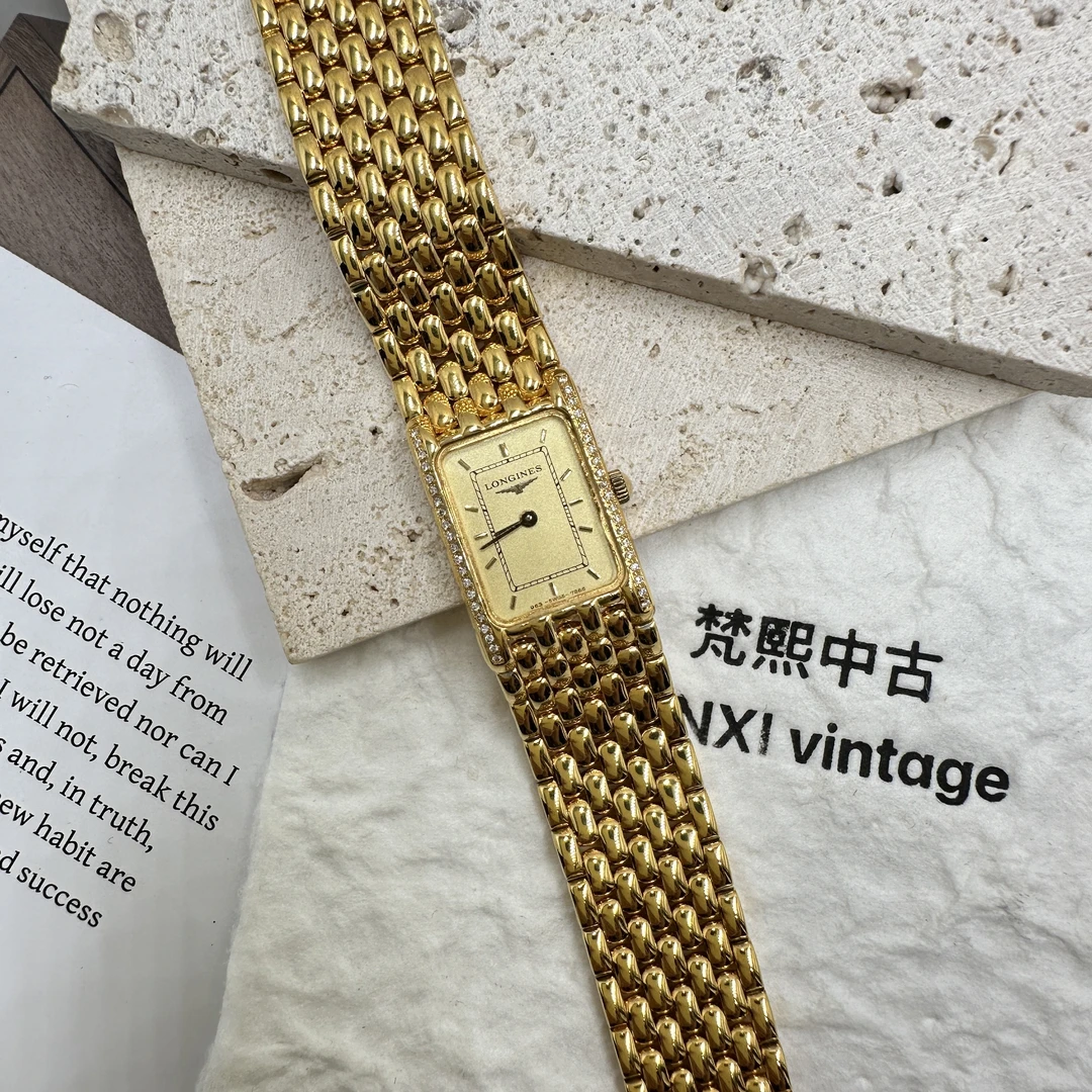 95新 Longines/浪琴 石英表后镶钻盘16腕17/256104081/yy