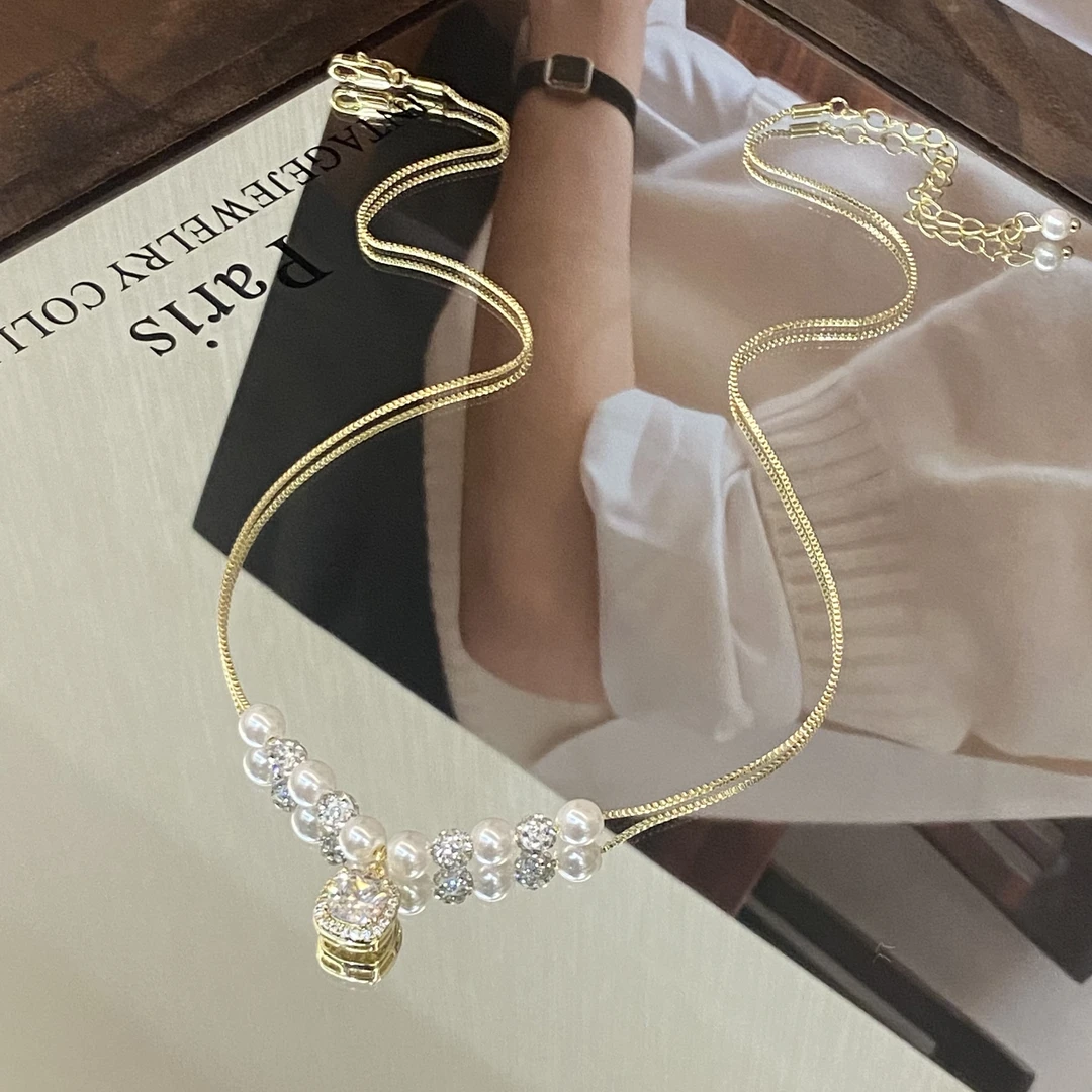 镀K金 满天星方糖 奶油慕斯简约项链X7935