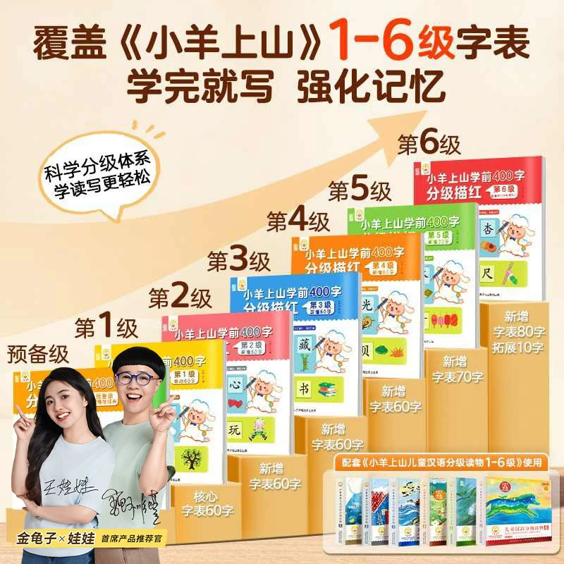 【新品首发】小羊上山学前400字分级描红 覆盖小羊上山字表 预备