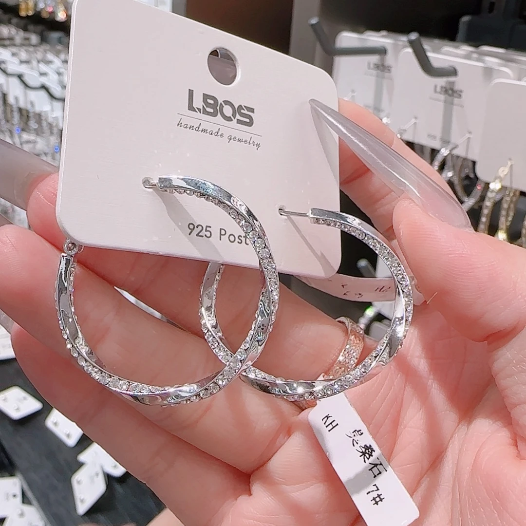 锆石铜合金925银耳环