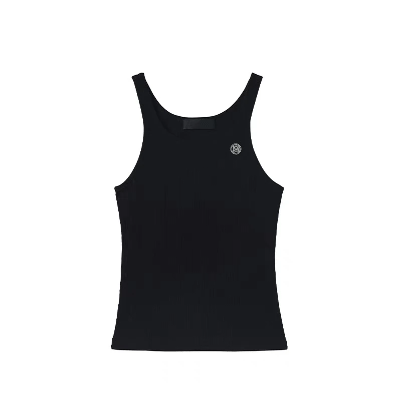 【现货】设计师品牌UHOOWU 25PS新品logo刺绣修身背心
