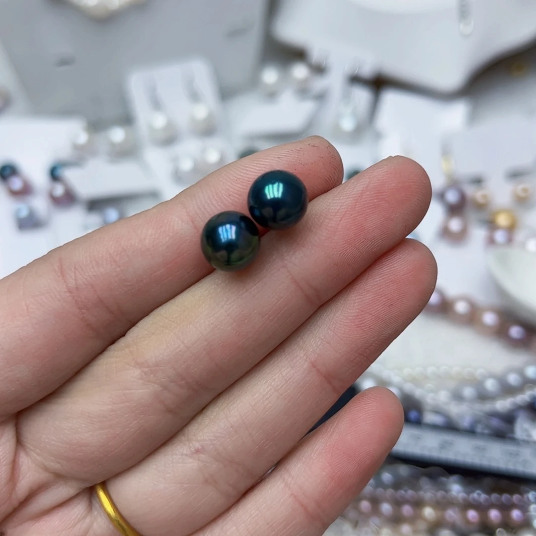 淡水珍珠耳饰银S925镶嵌