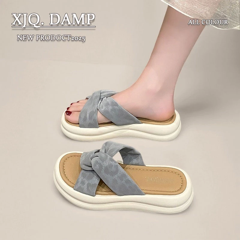 超火法式小凉拖女夏外穿潮流增高厚底女鞋2025新款配裙子夏季拖鞋