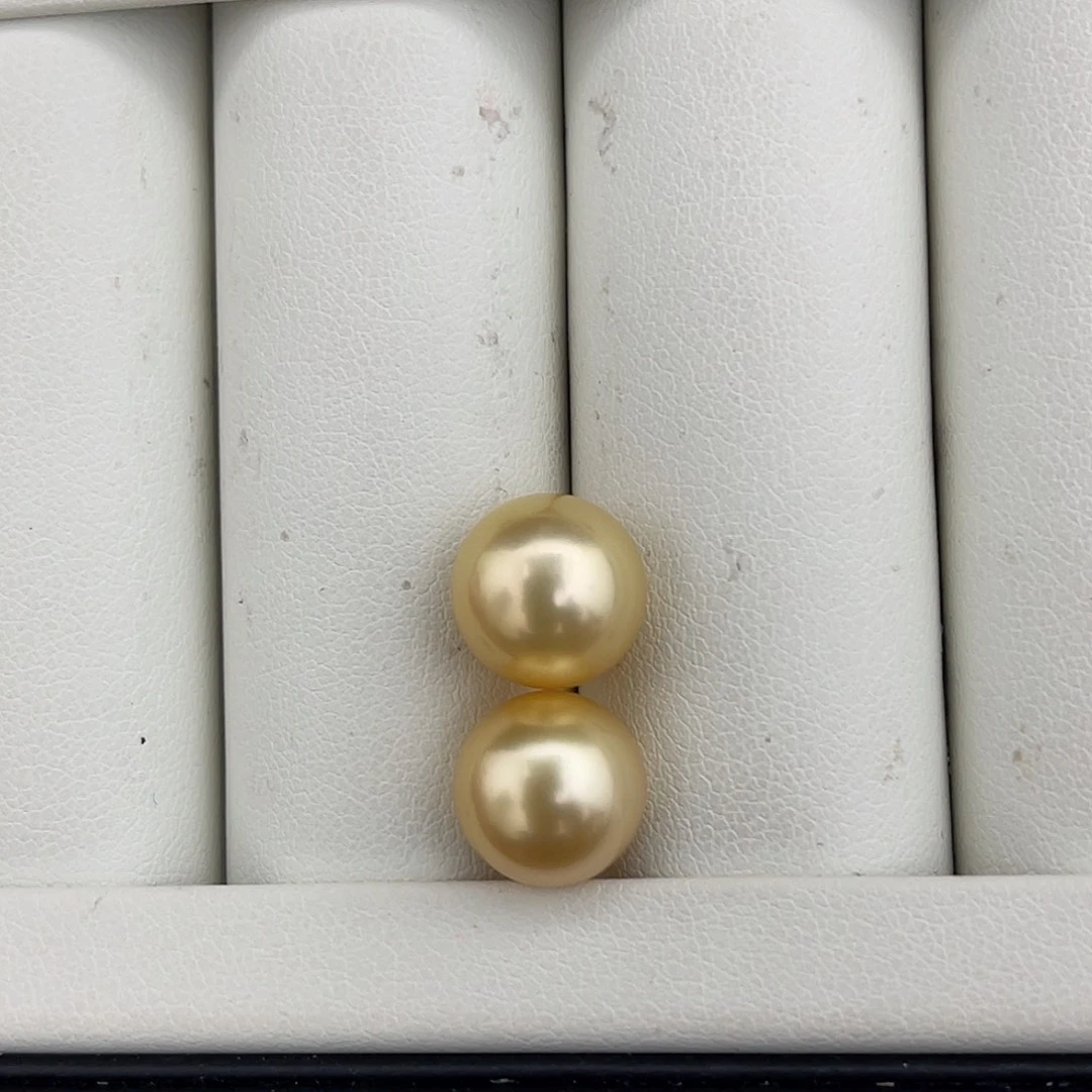 定制海水珍珠未镶嵌裸珠金珠极光正圆10-11mm