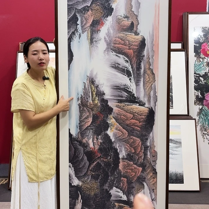 国画带框绘画作品210/80