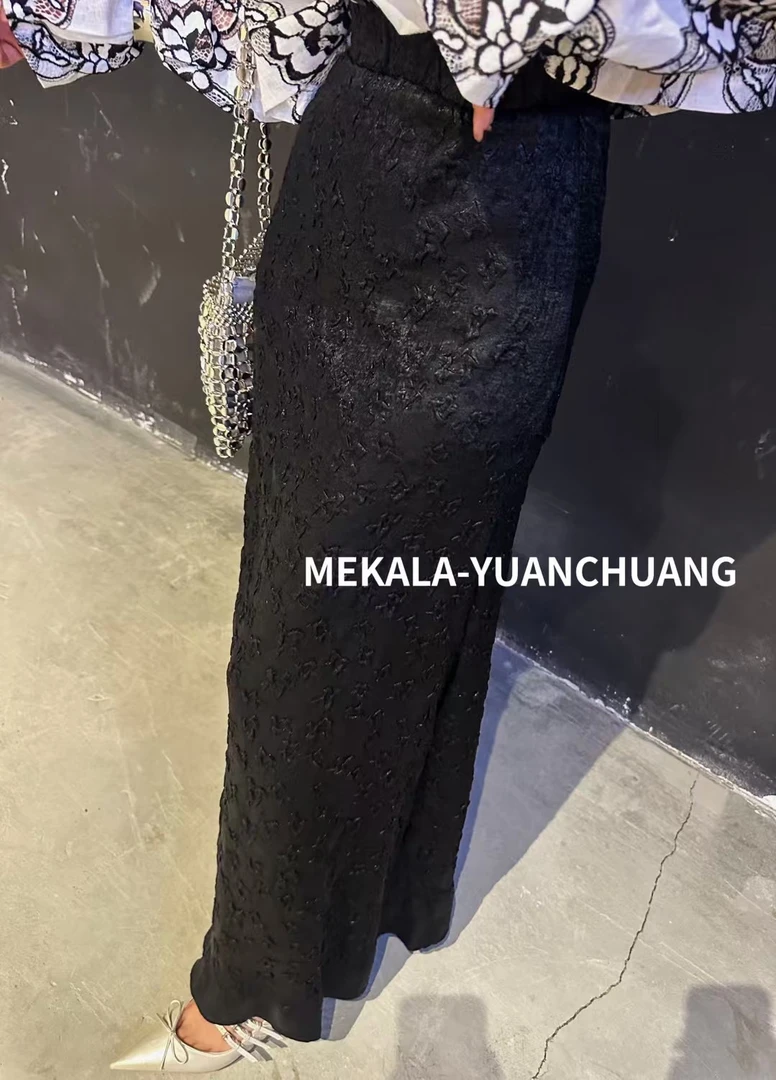 复古气质显瘦提花半身裙小众设计感2503