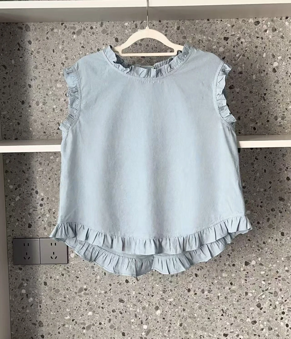 高级小众花边拼接设计感显白上衣夏季新款休闲显瘦衬衫洋气小衫女