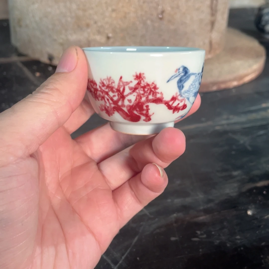 E***w青花釉里红柴窑主人杯