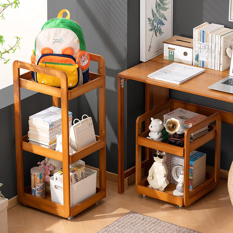 书包置物架可移动小推车书本收纳架神器多层放书包家用桌下滑轮柜