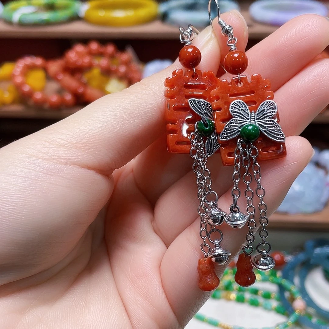 翡翠未镶嵌耳饰饰品