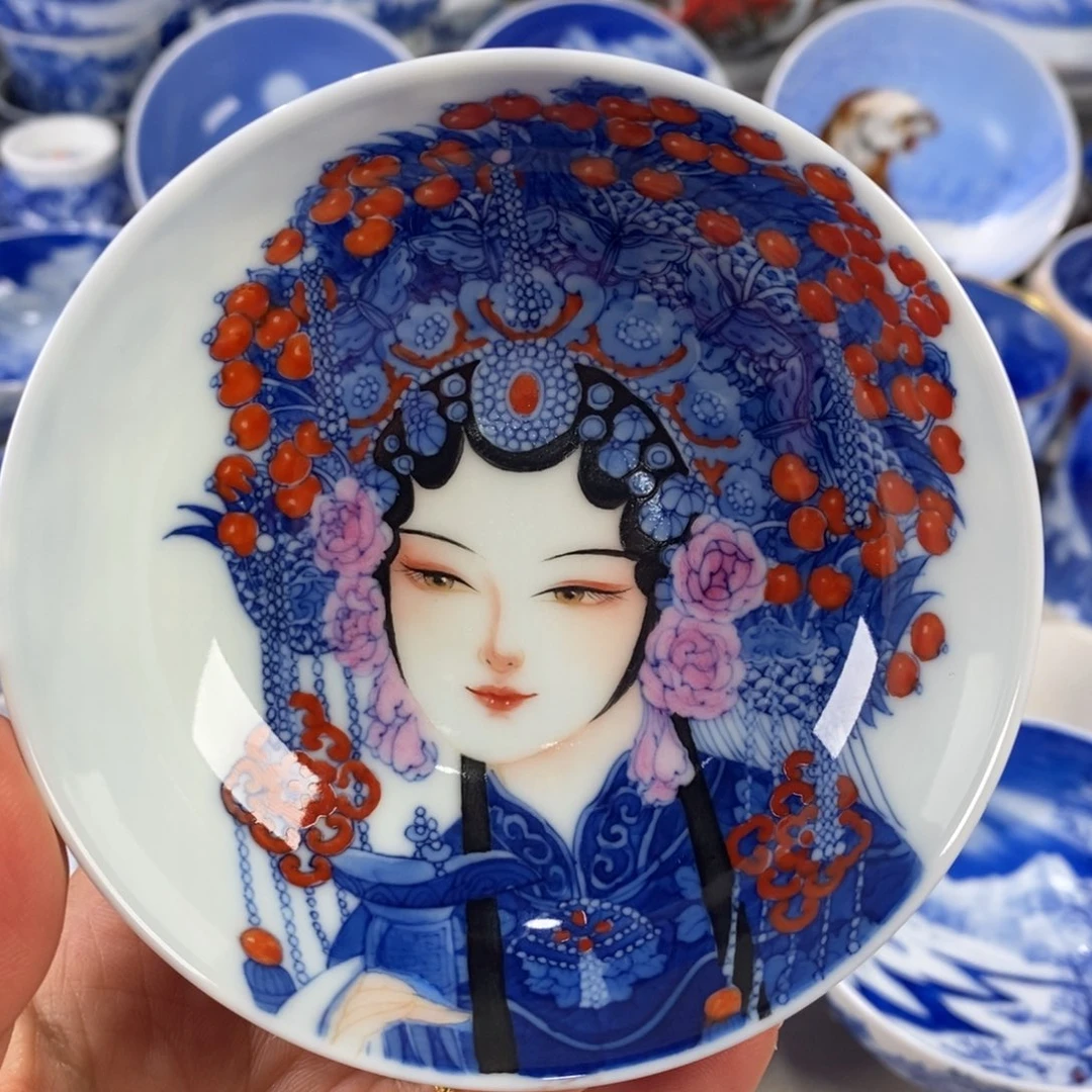 青花花旦主人杯杯