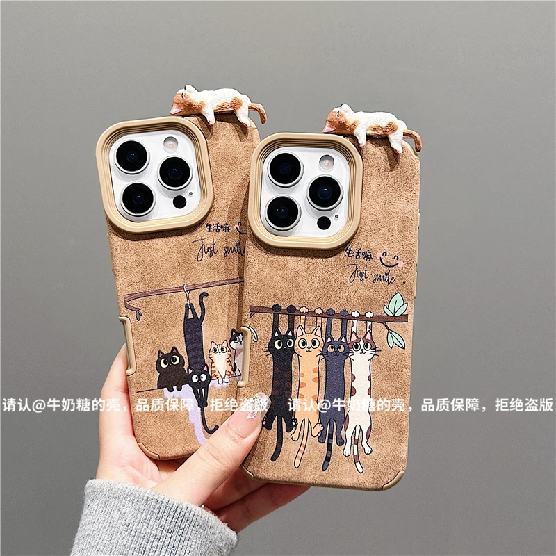 大孔翻毛皮适用苹果16/iPhone/华为荣耀/小米/手机壳Pura70防摔潮