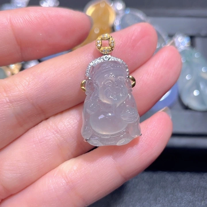 颈饰18K金镶嵌翡翠翡翠