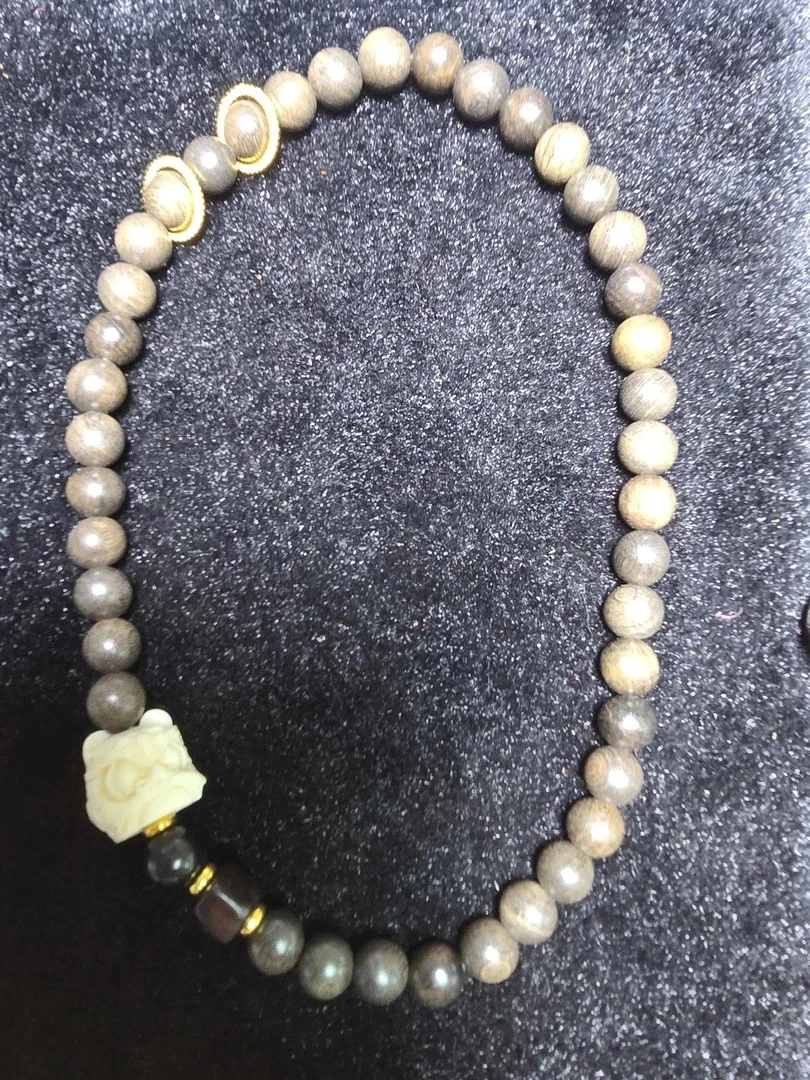 黑花梨双圈醒狮手链手持 4805