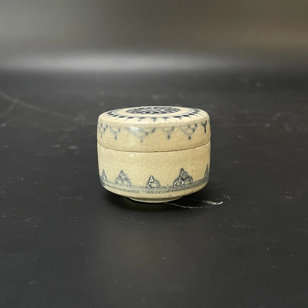 25121478 明早期青花印泥盒 高3.4cm