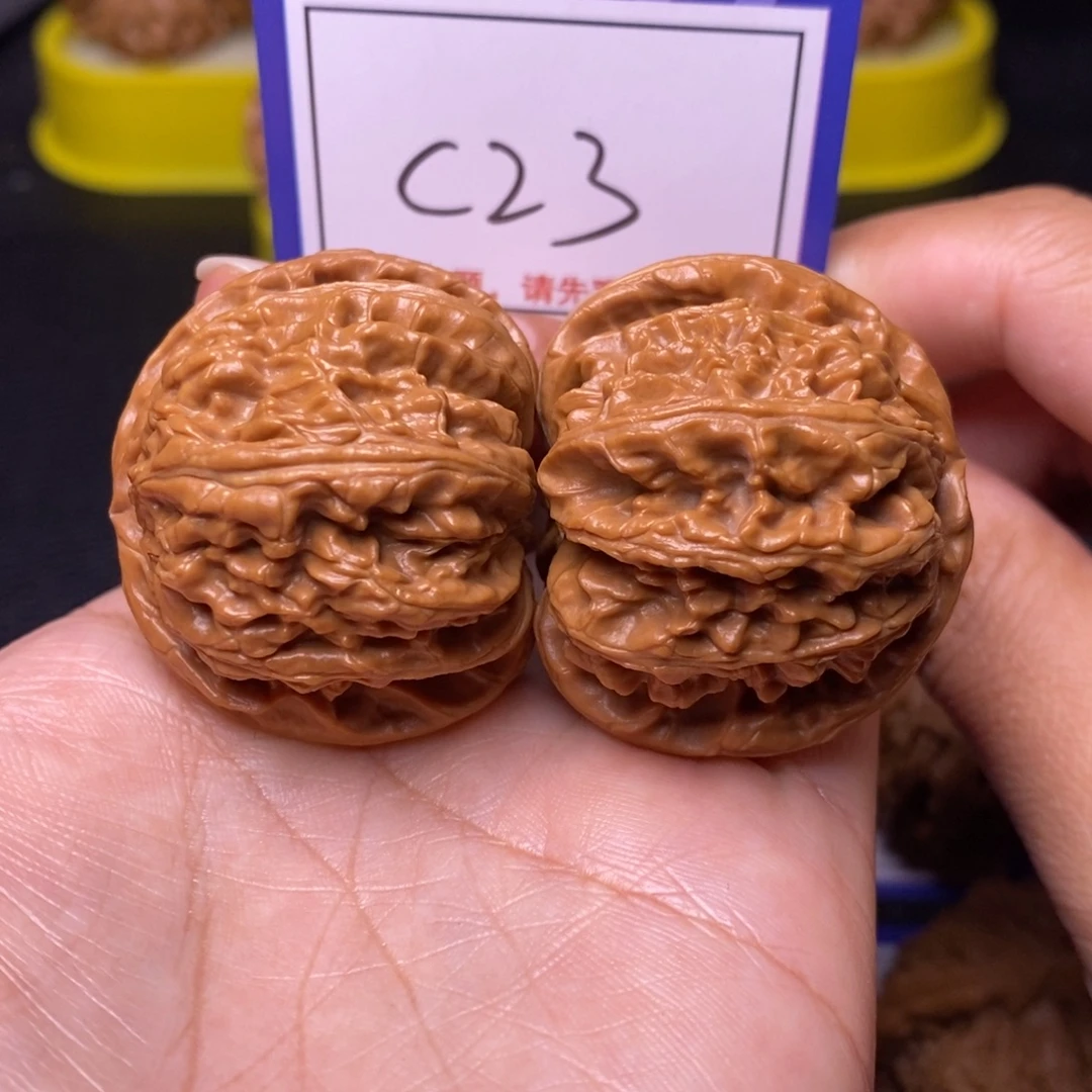 把件文玩核桃39球白c23