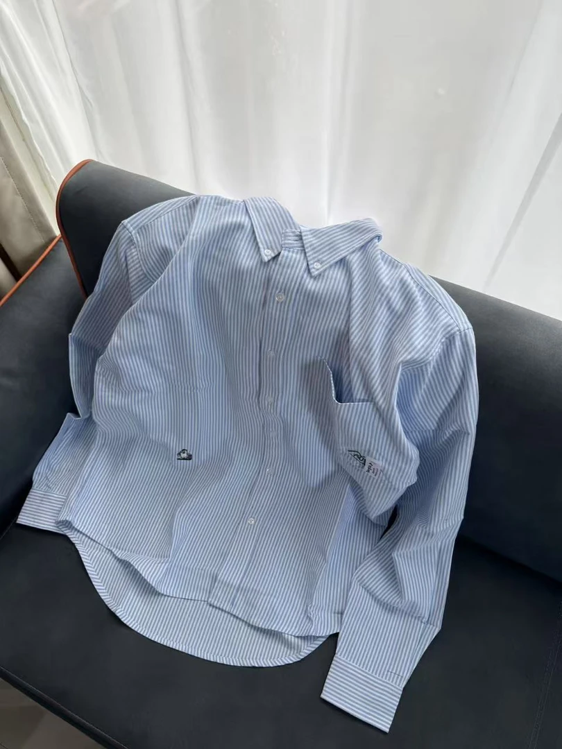 VERIKS 休闲百搭条纹宽松长袖衬衫