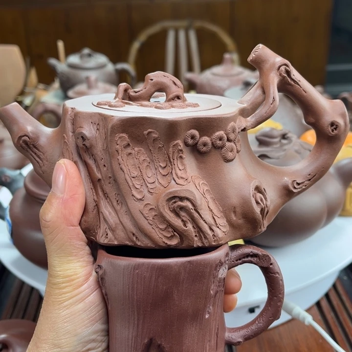 茶壶紫砂紫砂花茶