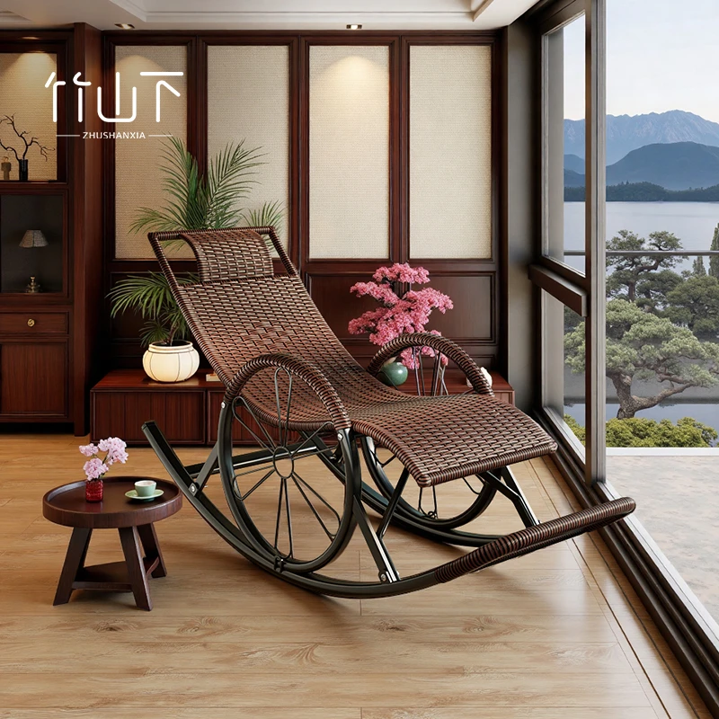 摇摇椅懒人可坐可躺可睡觉家用阳台简约成人逍遥椅休闲办公室藤椅