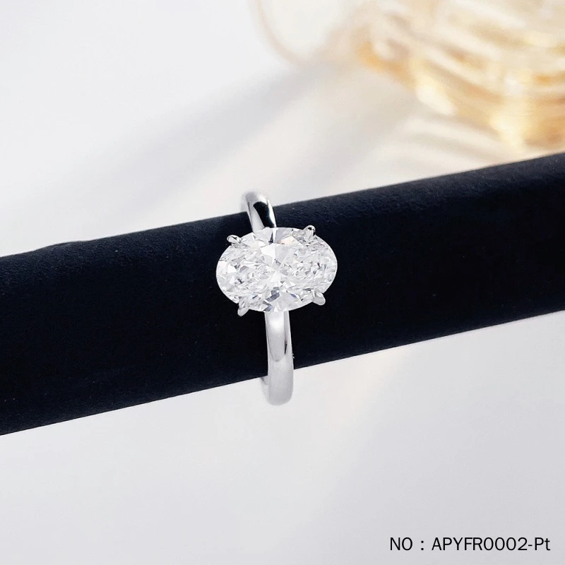 实验室培育钻石铂950镶嵌实验室培育钻石钻戒APYFR0002-Pt
