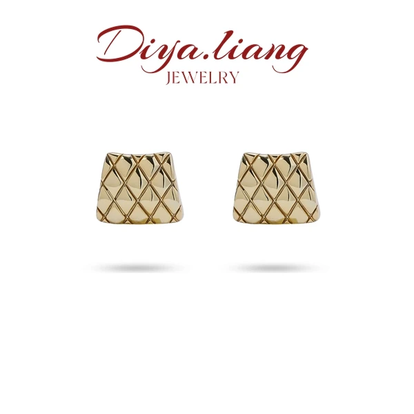 925银耳饰 梁雅帝七夕专属【菱格梯形方块】时尚百搭气质纯银耳饰