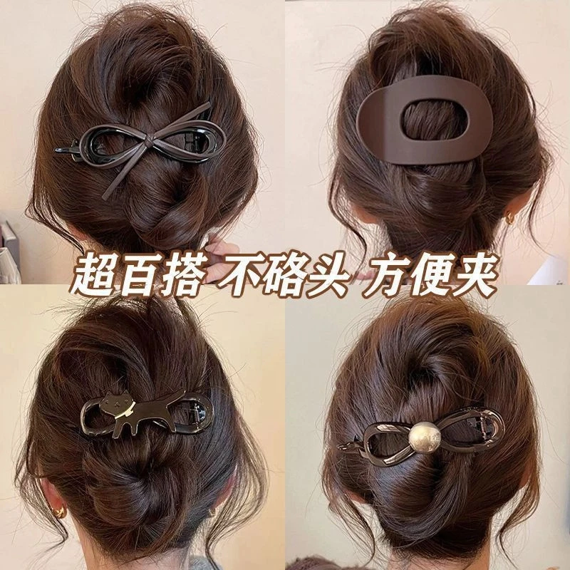 简约磨砂鸭嘴夹大号后脑勺盘发抓夹女2025新款发夹高级感发卡头饰