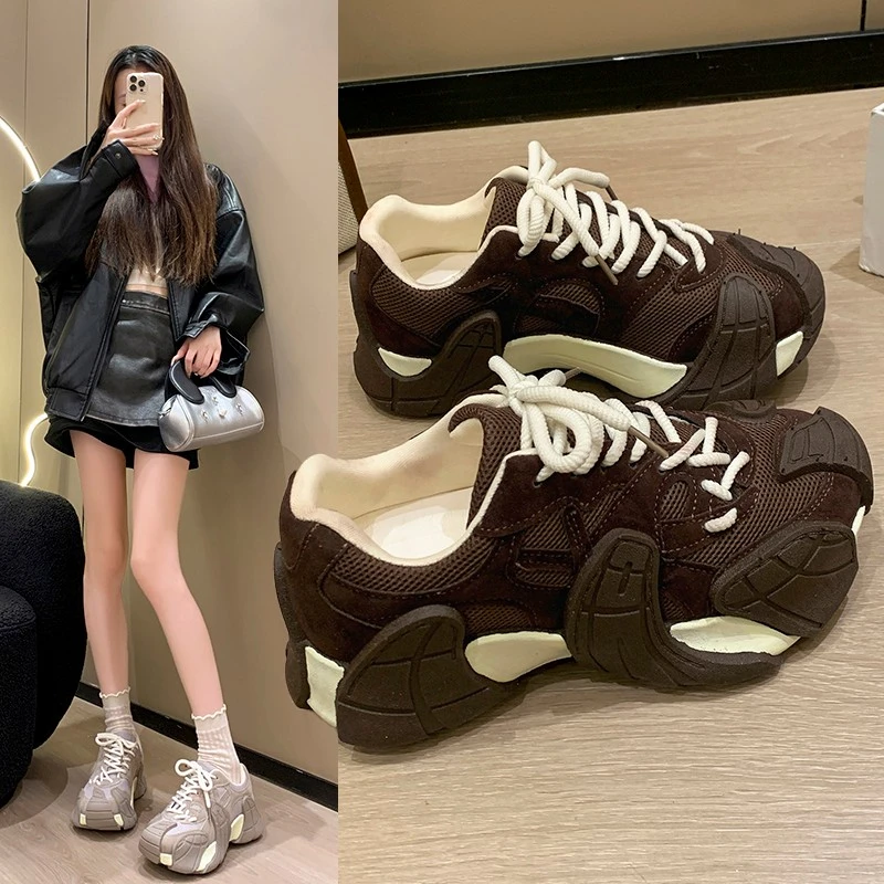 6cm内增高老爹鞋女2025年春秋欧洲厚底休闲时尚运动鞋时尚老爹鞋