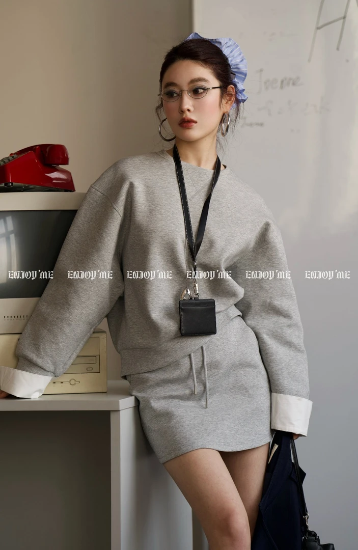 ENJOY'ME【门店同款】ENJOY春季“盐貌似糖”拼接卫衣套装 160710829