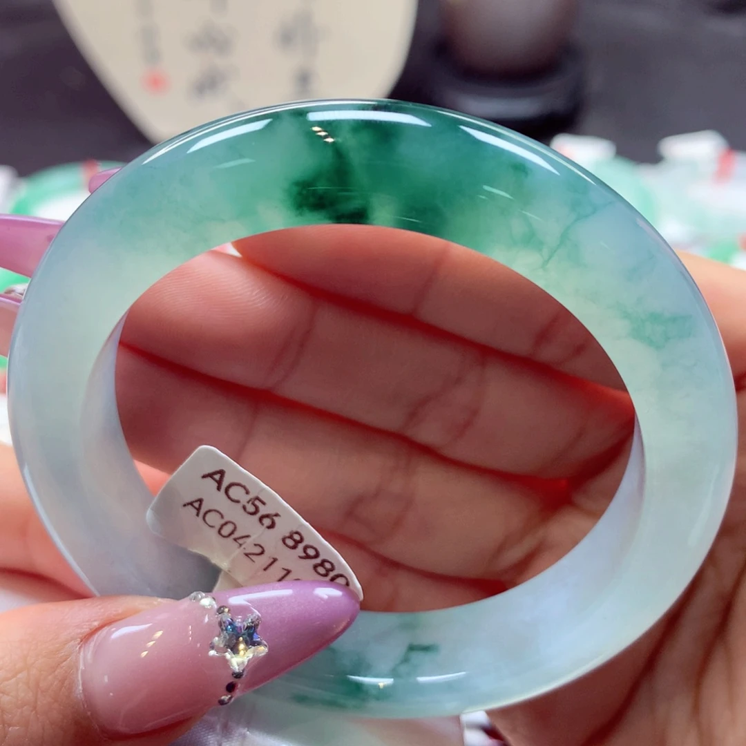 翡翠手镯未镶嵌泥鳅背20号66