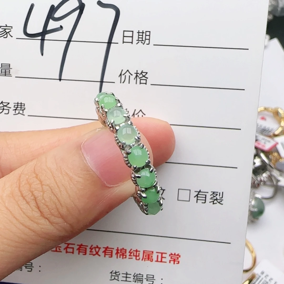 翡翠戒指银S925镶嵌戒指
