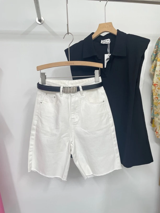 【心依阁铭品】6175法式牛仔中裤休闲风