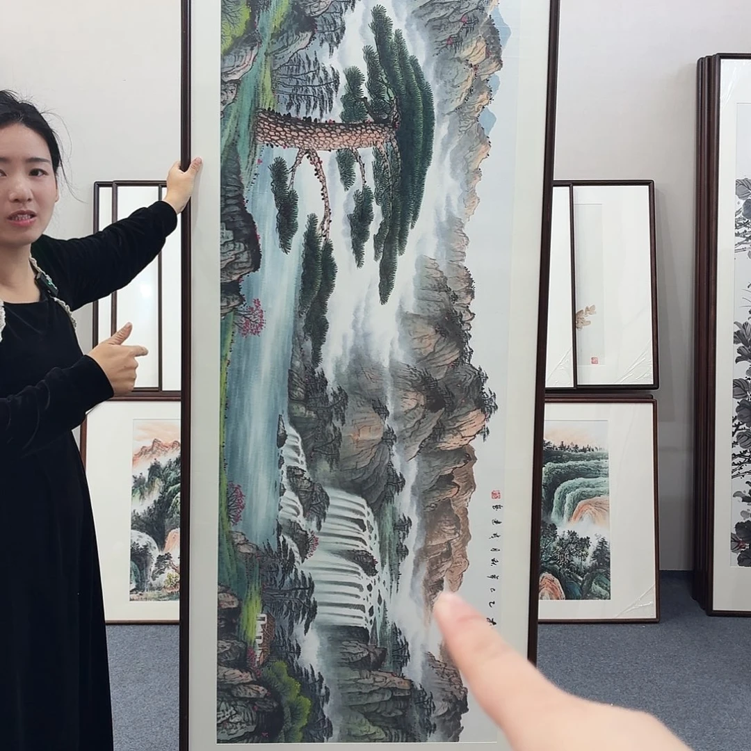 国画手绘作品210-80尺寸