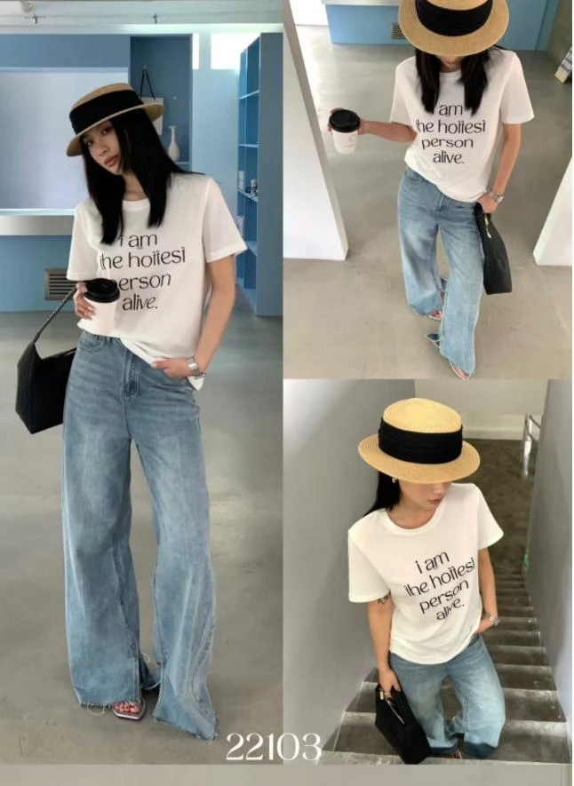 杨杨 DH-休闲字母随身T上衣22103