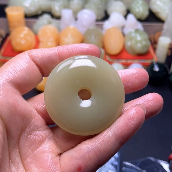 石材方解石手把件
