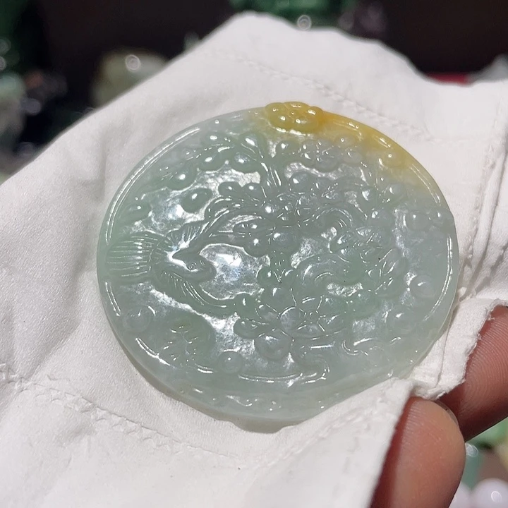 翡翠未镶嵌吊坠(不含链)喜上眉梢