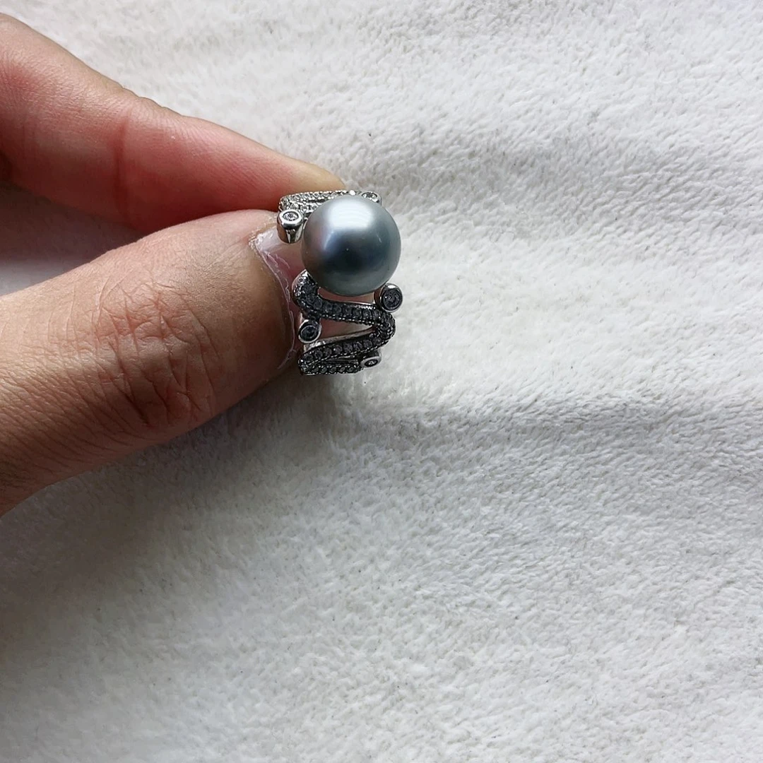 海水珍珠戒指银S925镶嵌