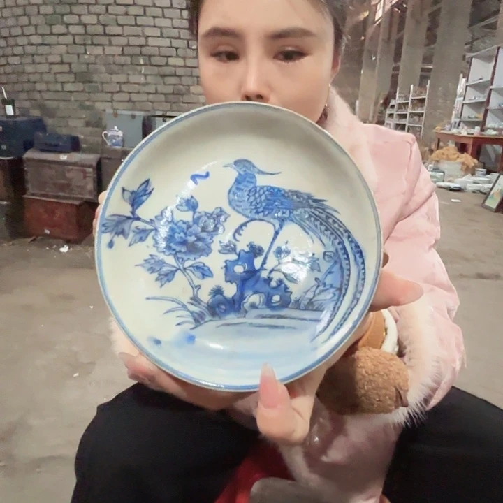 摆件陶景德镇高温麻仓土小碟子