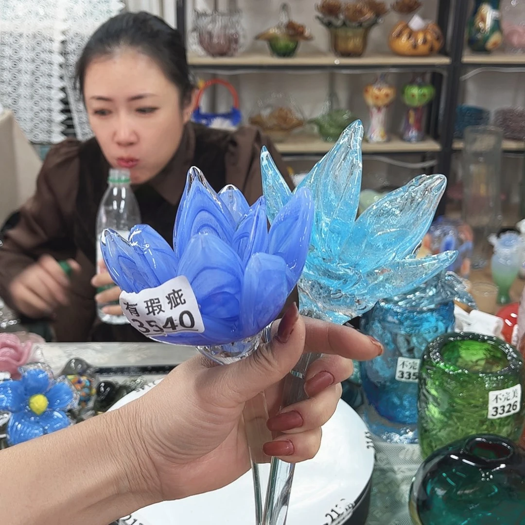 2朵瑕花 瑕大 家悦琉璃工艺品