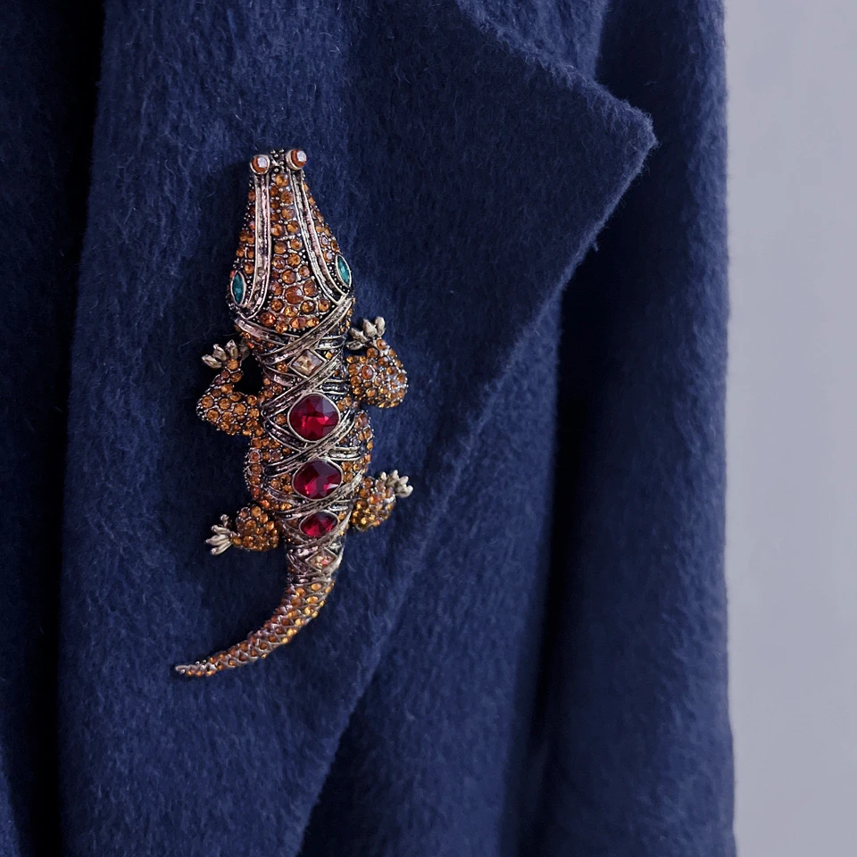 合金胸针 欧美时尚大板鳄鱼胸针