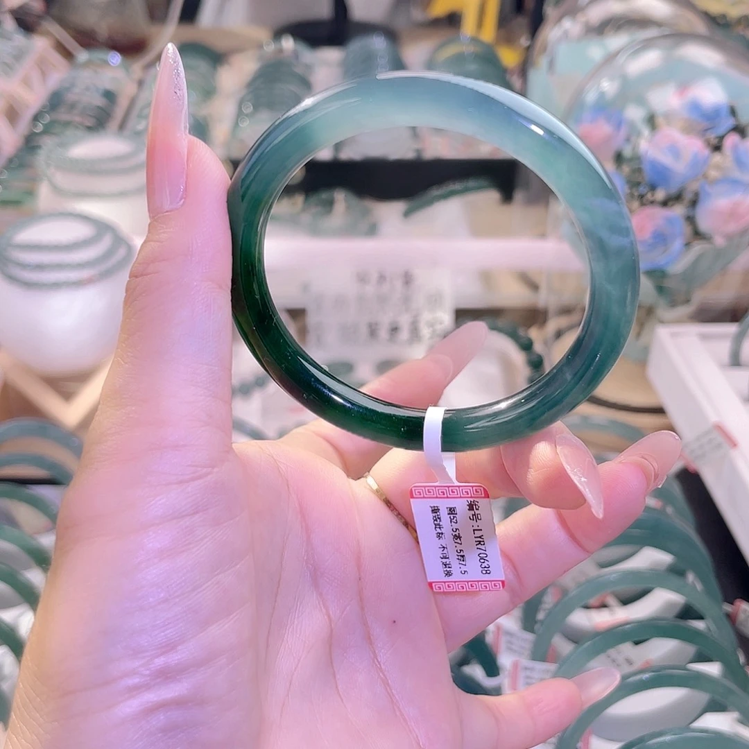 翡翠未镶嵌手镯美人条51-52圈