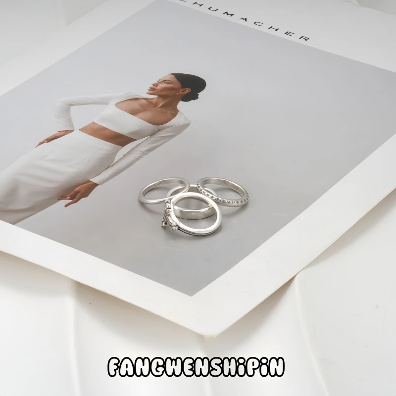 铜合金戒指 时尚百搭戒指四支装1036（8码）